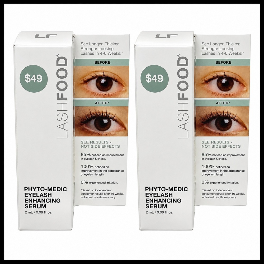 2 x LashFood Phyto Medic Eyelash Enhancing Serum 2 ml .06 oz‎